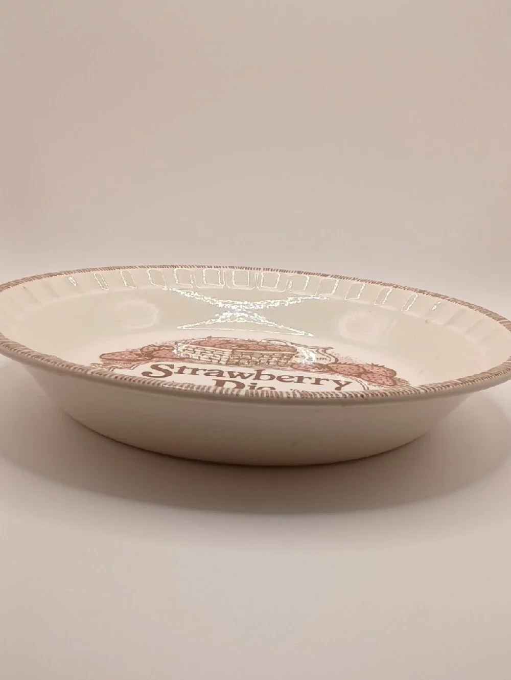 Vintage Strawberry Pie Plate w/Recipe Royal China Jeannette USA